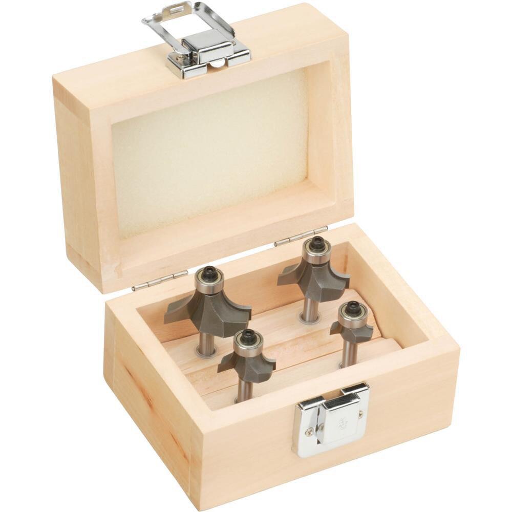 4 Piece Carbide-Tipped Round-Over Router Bit Set