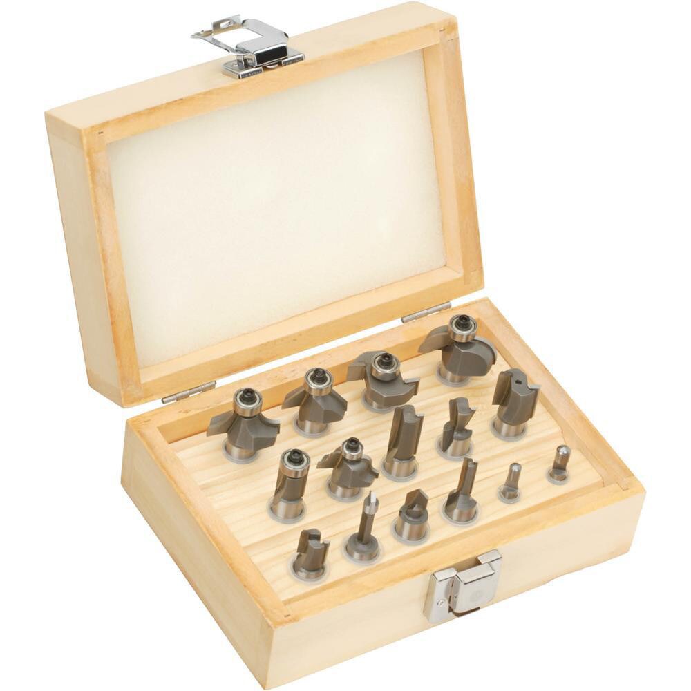 15 Piece Carbide-Tipped Assorted Router Bit Set