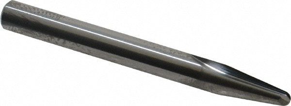 Made in USA 32603 Tapered End Mill: 7 ° per Side, 1/8" Small Dia, 1/2" LOC, 2 Flutes, Solid Carbide, Ball End Image