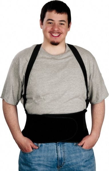 Series VEH9 Back Support: Belt with Adjustable Shoulder Straps, Medium, 32 to 37" Waist, 9" Belt Width