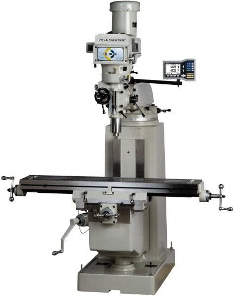 9" x 49" Knee Milling Machine: 2 hp, Variable Speed Pulley, 3 Phase