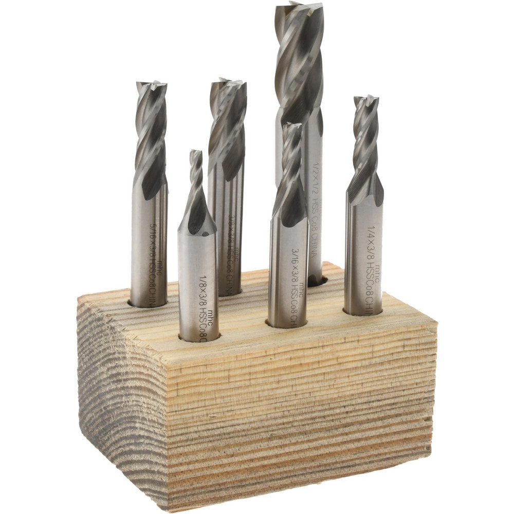 End Mill Set: 4 Flute, Square End