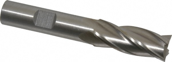 Value Collection 723-3214 Square End Mill: 9/16 Dia, 1-3/8 LOC, 1/2 Shank Dia, 3-3/8 OAL, 4 Flutes, Cobalt Image