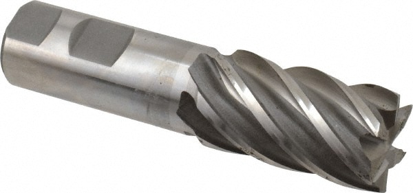 Value Collection 723-3225 Square End Mill: 1-1/8 Dia, 2 LOC, 1 Shank Dia, 4-1/2 OAL, 6 Flutes, Cobalt Image