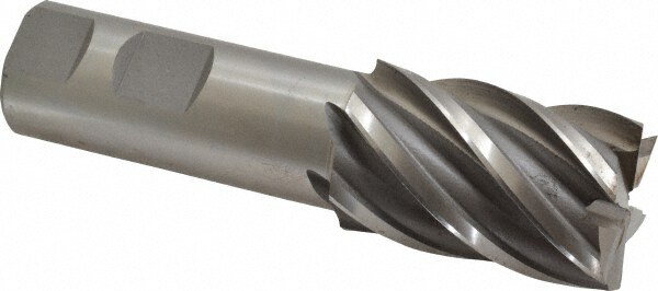 Value Collection 723-3927 Square End Mill: 1-1/4 Dia, 2 LOC, 1 Shank Dia, 4-1/2 OAL, 6 Flutes, Cobalt Image