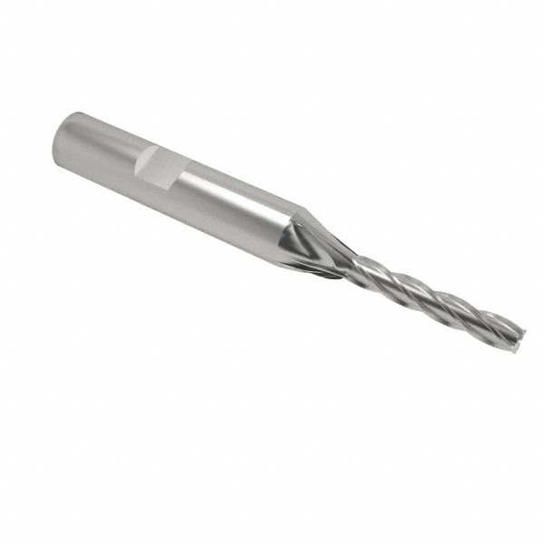 Value Collection 723-3301 Square End Mill: 1/4 Dia, 1-1/4 LOC, 3/8 Shank Dia, 3-1/16 OAL, 4 Flutes, Cobalt Image