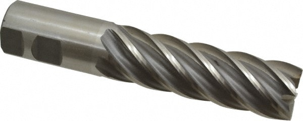 Value Collection 723-3332 Square End Mill: 1-1/4 Dia, 4 LOC, 1-1/4 Shank Dia, 6-1/2 OAL, 6 Flutes, Cobalt Image