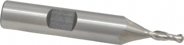 Value Collection 723-1401 Ball End Mill: 0.125" Dia, 0.375" LOC, 2 Flute, Cobalt Image