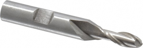 Value Collection 723-1405 Ball End Mill: 0.25" Dia, 0.625" LOC, 2 Flute, Cobalt Image