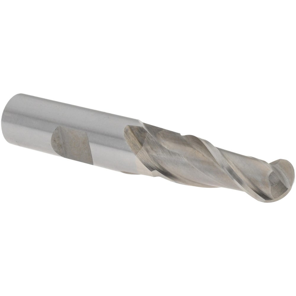 Ball End Mill: 7/16" Dia, 1" LOC, 2 Flute, Cobalt