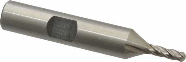 Value Collection 723-3700 Ball End Mill: 0.125" Dia, 0.375" LOC, 4 Flute, Cobalt Image