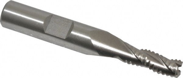 Value Collection 723-5708 Square End Mill: 1/4 Dia, 5/8 LOC, 3/8 Shank Dia, 2-7/16 OAL, 3 Flutes, Cobalt Image