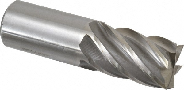 Value Collection 720-3228 Square End Mill: 1-1/4 Dia, 2 LOC, 1-1/4 Shank Dia, 4-1/2 OAL, 6 Flutes, High Speed Steel Image