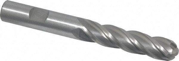 Value Collection 320-3748 Ball End Mill: 0.5" Dia, 2" LOC, 4 Flute, High Speed Steel Image