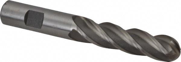 Value Collection 320-3758 Ball End Mill: 0.625" Dia, 2.5" LOC, 4 Flute, High Speed Steel Image