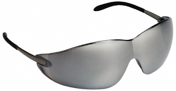 Safety Glass: Scratch-Resistant, Polycarbonate, Silver Mirror Lenses, Frameless, UV Protection