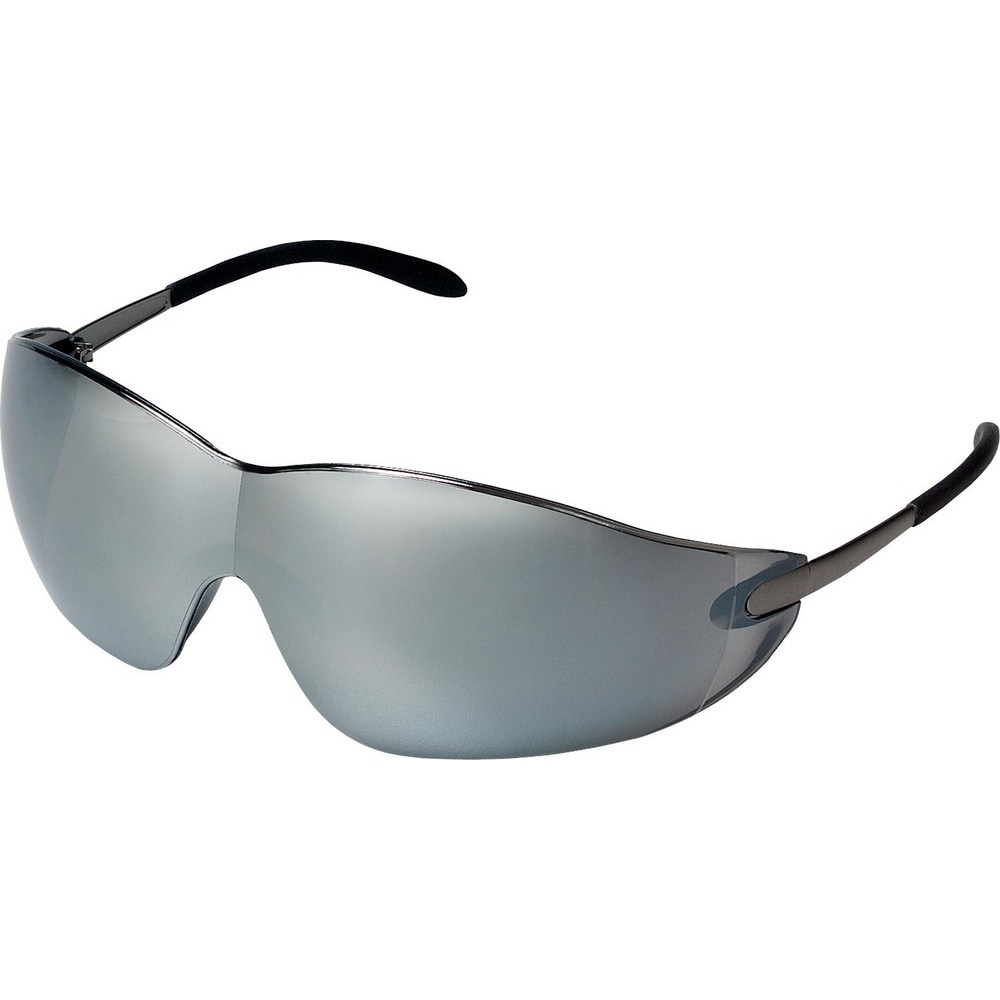 Safety Glass: Scratch-Resistant, Polycarbonate, Silver Mirror Lenses, Frameless, UV Protection