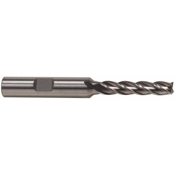 Square End Mill: 1'' Dia, 3'' LOC, 1'' Shank Dia, 5-1/2'' OAL, 4 Flutes, High Speed Steel