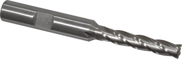 Value Collection 720-3301 Square End Mill: 1/4 Dia, 1-1/4 LOC, 3/8 Shank Dia, 3-1/16 OAL, 4 Flutes, High Speed Steel Image