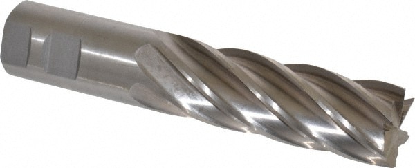 Value Collection 720-3332 Square End Mill: 1-1/4 Dia, 4 LOC, 1-1/4 Shank Dia, 6-1/2 OAL, 6 Flutes, High Speed Steel Image