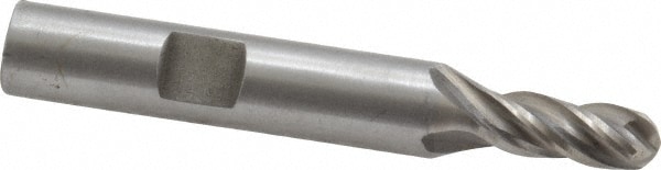 Value Collection 320-3705 Ball End Mill: 0.25" Dia, 0.625" LOC, 4 Flute, High Speed Steel Image