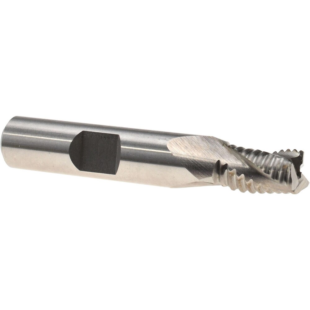 Roughing End Mill: 5/16" Dia, 3 Flutes, Single End, Cobalt