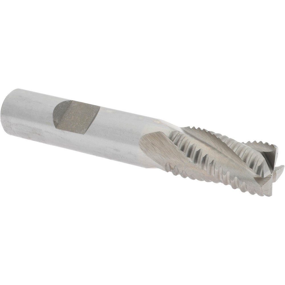 Roughing End Mill: 1/2" Dia, 4 Flutes, Single End, Cobalt