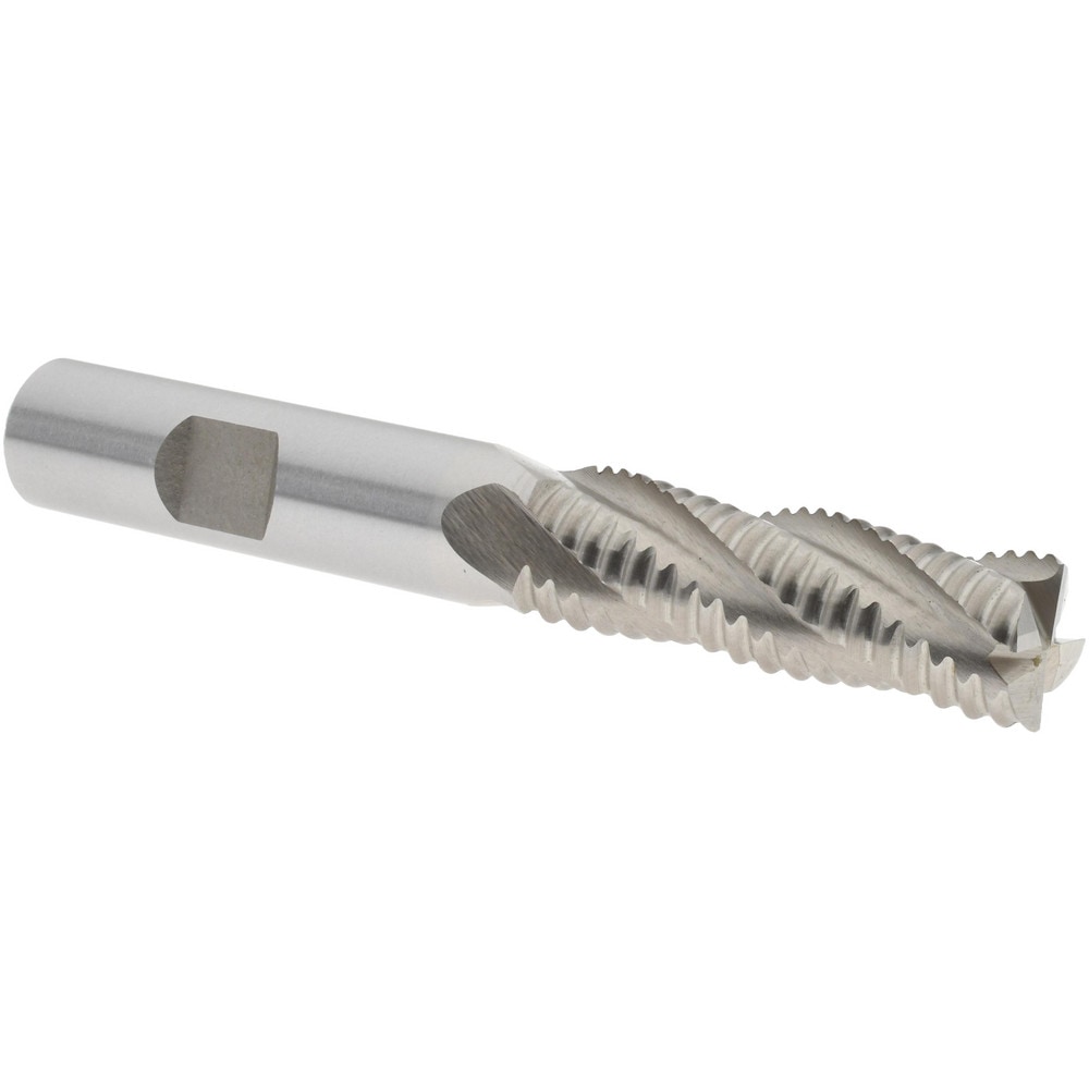 Roughing End Mill: 1/2" Dia, 4 Flutes, Single End, Cobalt