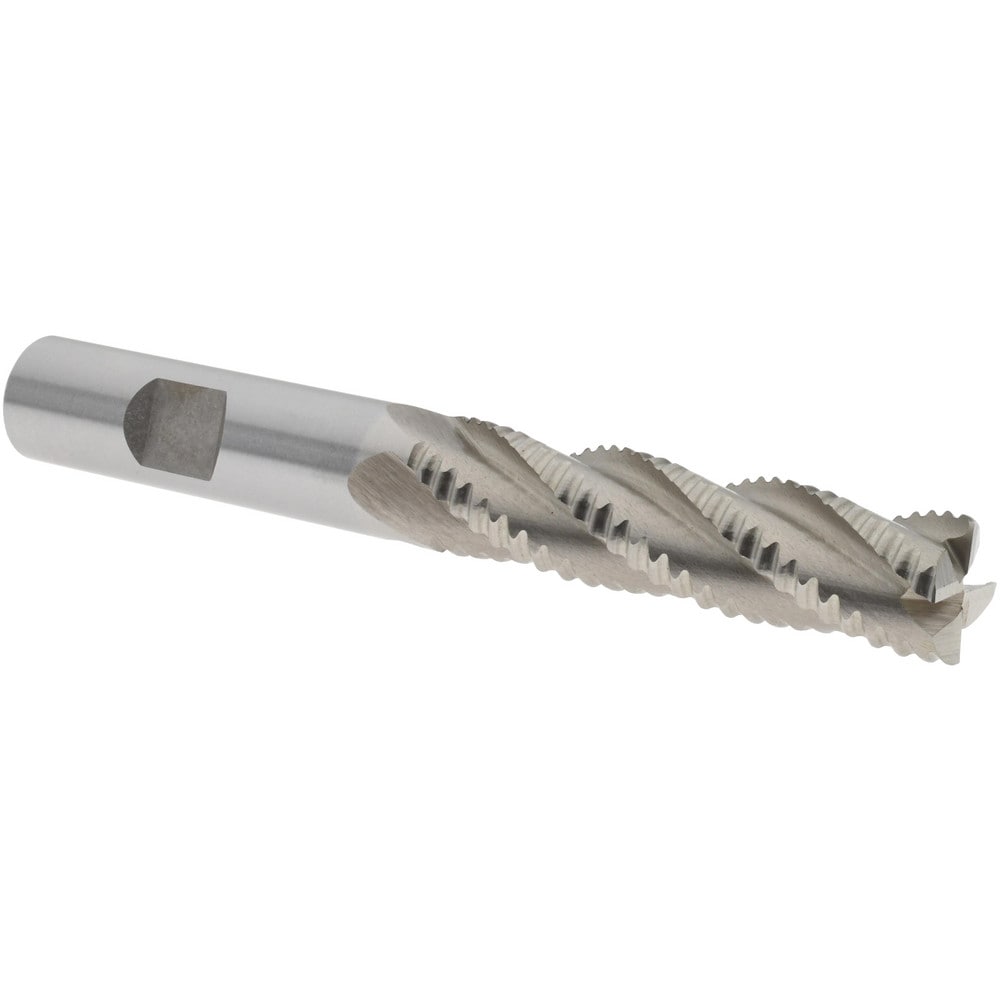Roughing End Mill: 1/2" Dia, 4 Flutes, Single End, Cobalt