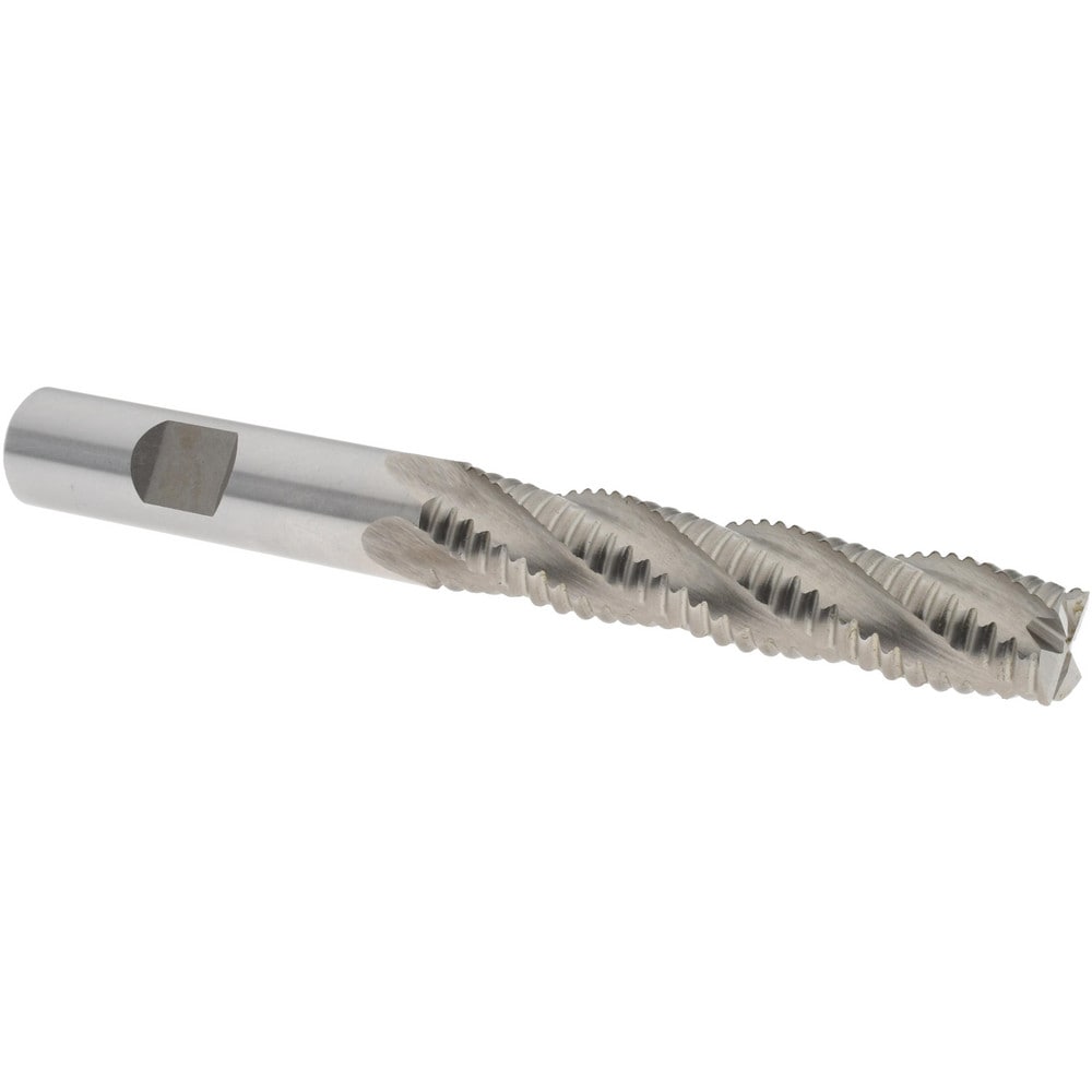 Roughing End Mill: 1/2" Dia, 4 Flutes, Single End, Cobalt