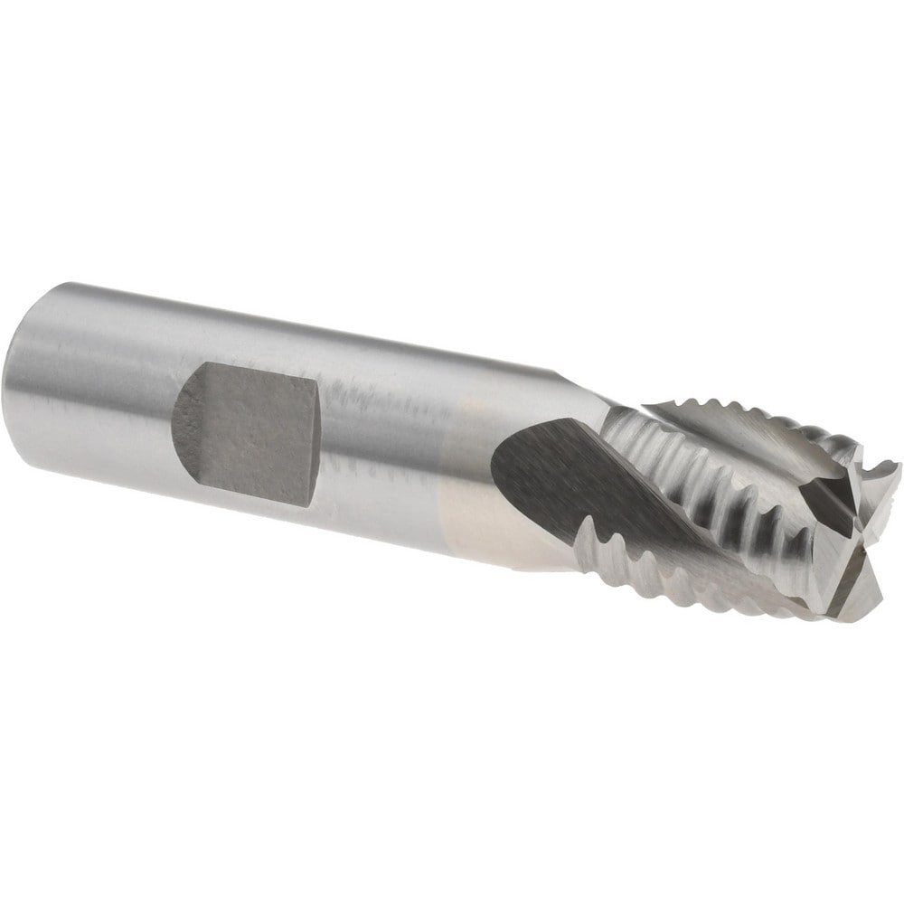 Roughing End Mill: 5/8" Dia, 4 Flutes, Single End, Cobalt