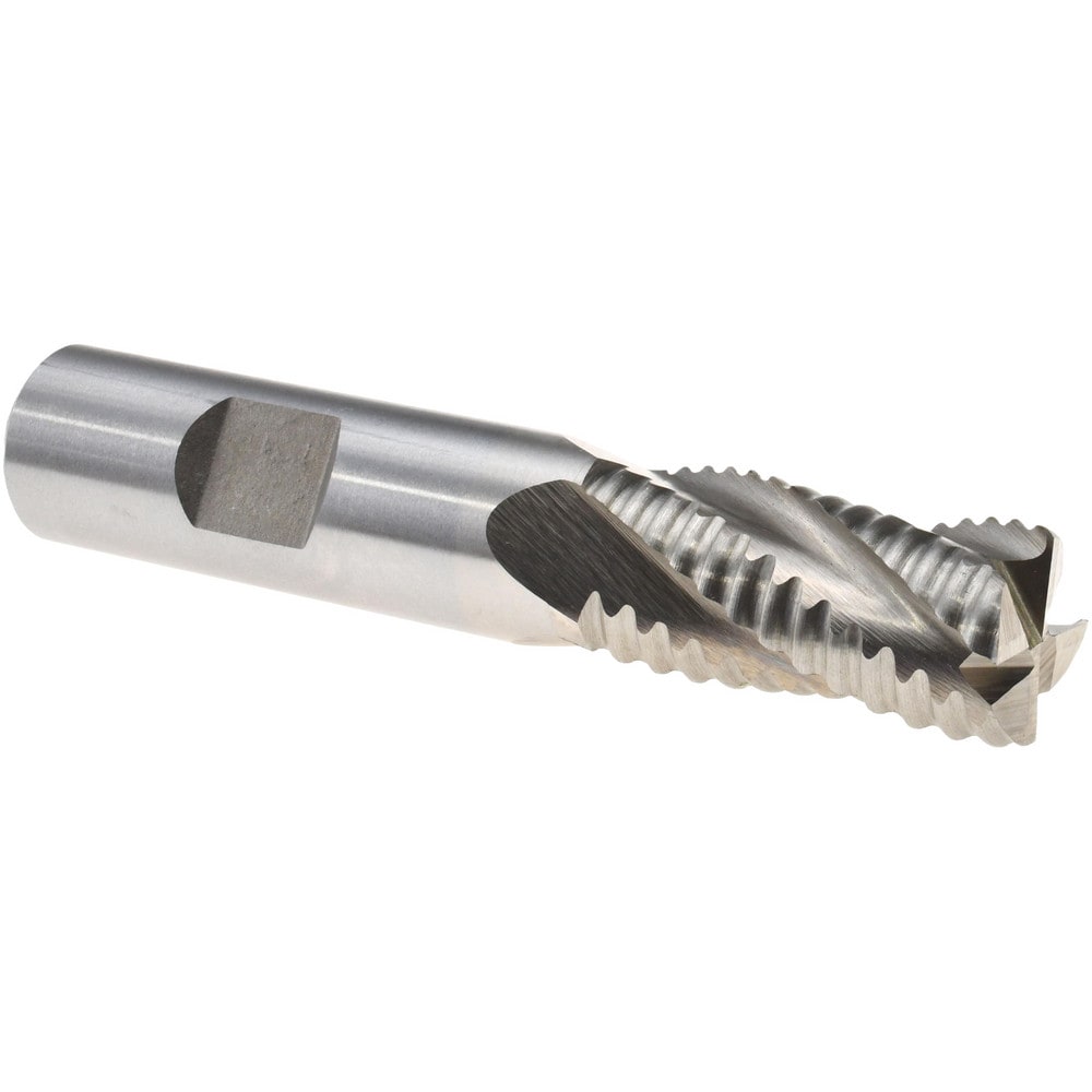 Roughing End Mill: 5/8" Dia, 4 Flutes, Single End, Cobalt
