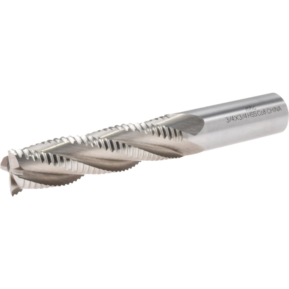 Roughing End Mill: 3/4" Dia, 4 Flutes, Single End, Cobalt