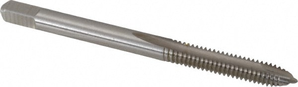 Spiral Point Tap: #8-32, UNC, 2 Flutes, Plug, 2B, High Speed Steel, Bright Finish