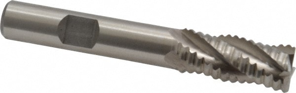 Value Collection 724-0095 Square End Mill: 7/16 Dia, 1 LOC, 3/8 Shank Dia, 2-11/16 OAL, 4 Flutes, Cobalt Image