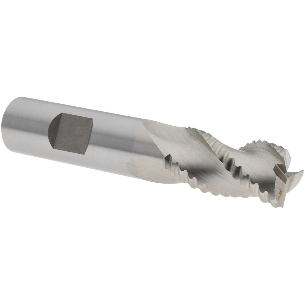 Roughing End Mill: 5/8" Dia, 3 Flutes, Single End, Cobalt