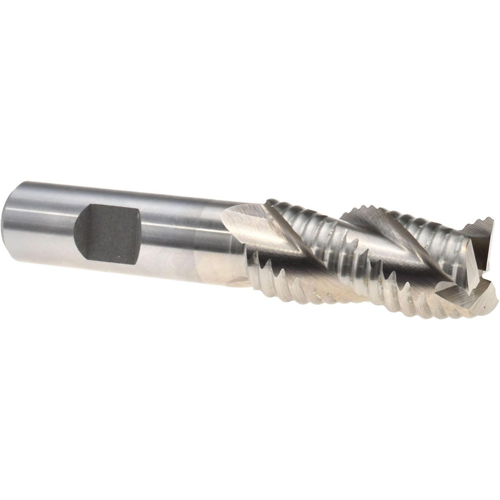 Roughing End Mill: 3/4" Dia, 3 Flutes, Single End, Cobalt