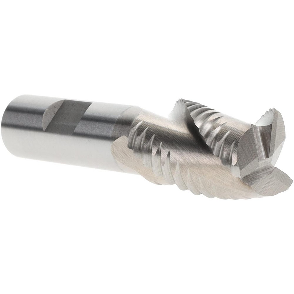 Roughing End Mill: 1" Dia, 3 Flutes, Single End, Cobalt