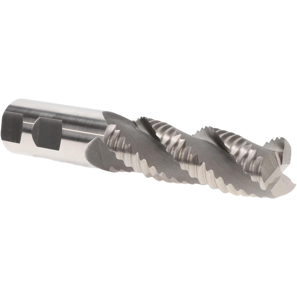 Roughing End Mill: 1" Dia, 3 Flutes, Single End, Cobalt