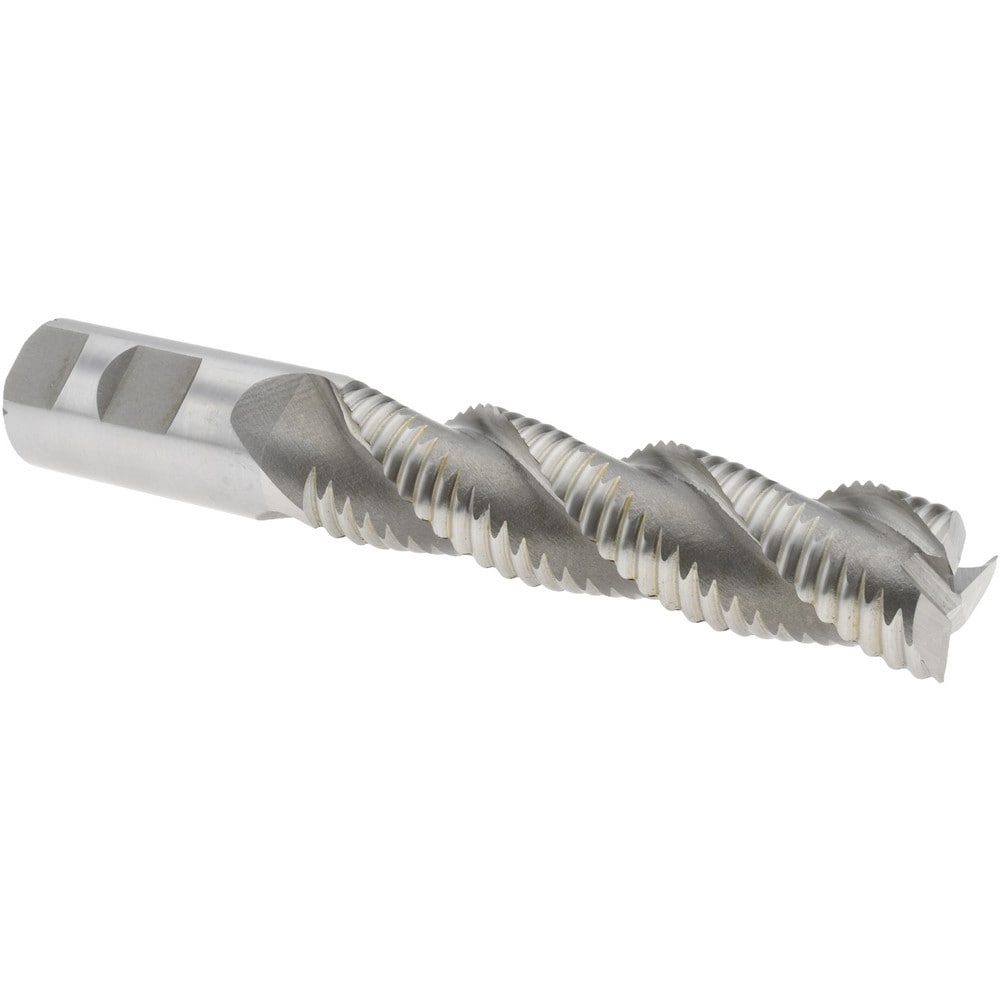 Roughing End Mill: 1" Dia, 3 Flutes, Single End, Cobalt
