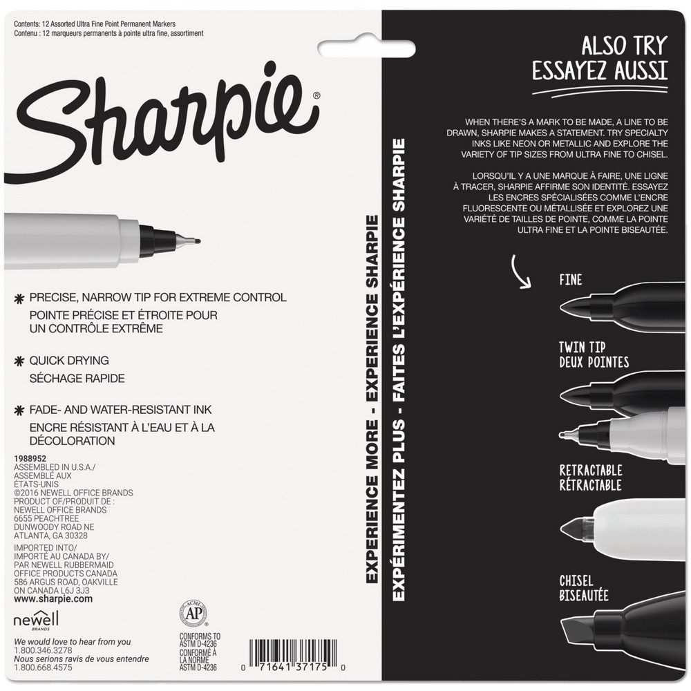 Sharpie Permanent Marker Multicolor, AP NonToxic, Fine Tip MSC Direct