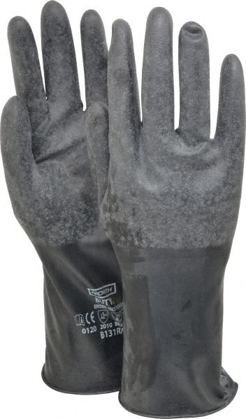 Chemical Resistant Gloves: Size Medium, 13.00 Thick, Butyl, Unsupported,