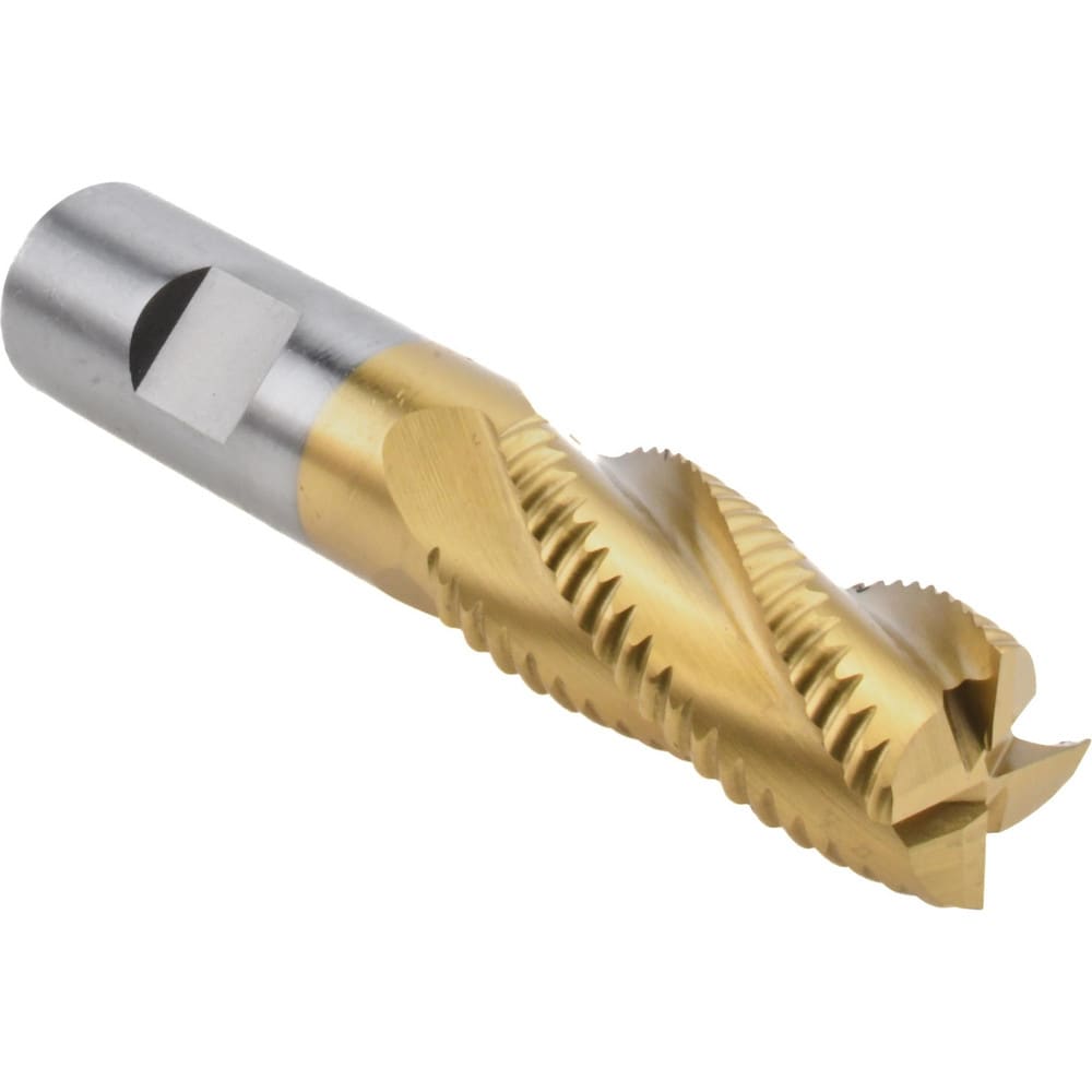 Roughing End Mill: 13/16" Dia, 4 Flutes, Single End, Cobalt