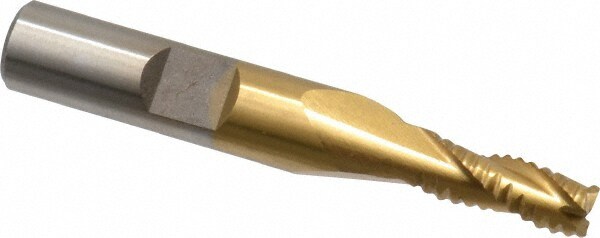 Value Collection 724-1020 Square End Mill: 1/4 Dia, 5/8 LOC, 3/8 Shank Dia, 2-7/16 OAL, 3 Flutes, Cobalt Image