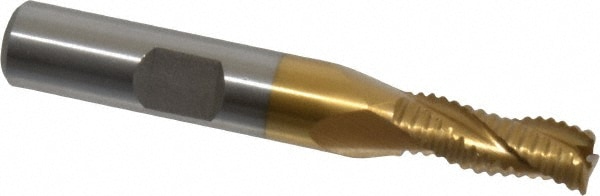 Value Collection 724-1044 Square End Mill: 9/32 Dia, 3/4 LOC, 3/8 Shank Dia, 2-1/2 OAL, 3 Flutes, Cobalt Image