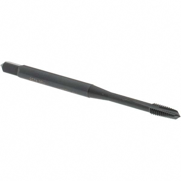 Spiral Point Tap: M3x0.50 Metric Coarse, 3 Flutes, Plug, 6H Class of Fit, Vanadium High Speed Steel, Oxide Coated