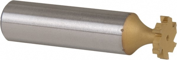 Woodruff Keyseat Cutter: 0.5" Cut Dia, 0.0938" Cut Width, 1/2" Shank Dia, Straight Tooth