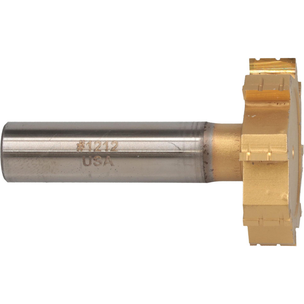 Made in USA | Value Collection Woodruff Keyseat Cutter: 1-1/2" Cut Dia, 3/8" Cut Width, 1/2" Shank Dia, Straight Tooth - 2-3/8" OAL, 8 Tooth