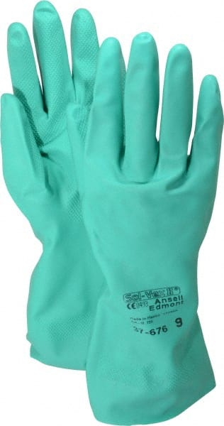 Series 37-676 Chemical Resistant Gloves:  Size Large,  15.00 Thick,  Nitrile,  Nitrile,  Supported,