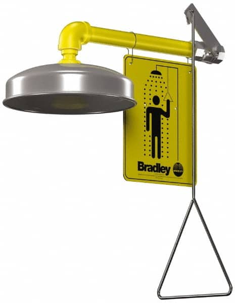 Bradley S19-120A Plumbed Drench Showers; Mount: Horizontal ; Activation Method: Pull Rod ; Flow Rate (GPM): 22.0 ; Approval Listing/Regulations: ANSI Z358.1 ; PSC Code: 4240 